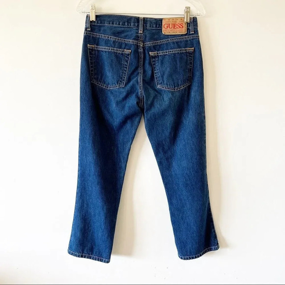 Guess Jeans Vintage America Ankle Slit Cropped  Capris Vintage 28 90’s Dark Wash - Picture 2 of 10